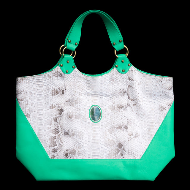 Tote Bag | White x Teal